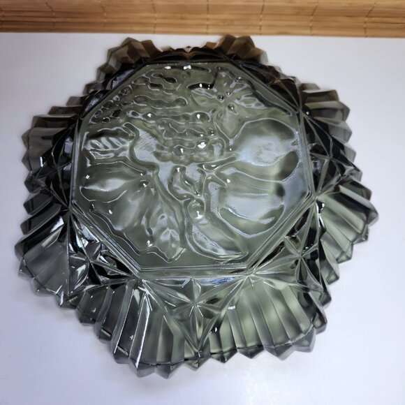 Vintage Glass Dish Ruffled Bowl Federal Pioneer Fruit Pattern 11" Centerpiece - Picture 2 of 16